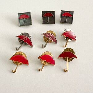 Vtg Travelers Insurance umbrella pins | Set of nine — 3 Styles